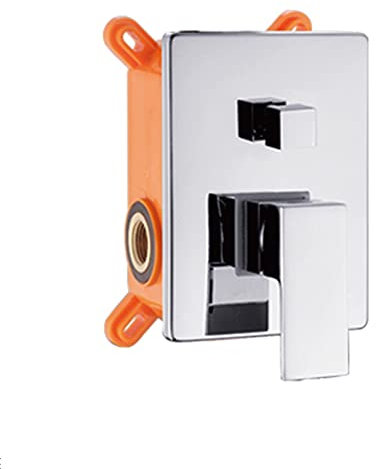 AFUDER Robinet de Douche Encastrable Boîte encastrée Dissimulée en Laiton Chromé 1-2-3 voies Vanne Pré-enterrée Dissimulée en Laiton Noir Fixée au Mur