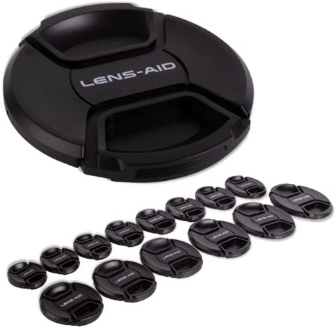 Lens-Aid Tapa de Lente para Lentes de cámara: Tapa de Repuesto Compatible con Canon, Nikon, Fujifilm, Olympus, Sony, Panasonic, Pentax, etc.