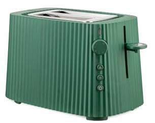 Alessi Plissé MDL08 GR - Design Toaster, Sechs Stufen der Vergoldung, aus Thermoplastischem Harz, Europäisch Stecker 850 W, Grün
