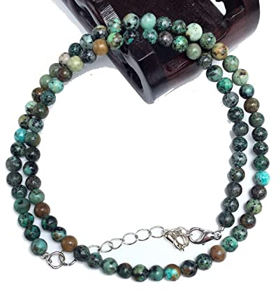Granate De Collar De Cuentas Redondas De Ágata De Ojo De Tigre De 4 Mm Para Pulsera De Moda Y Collar De Doble Propósito,turquesa Africana,38-40CM