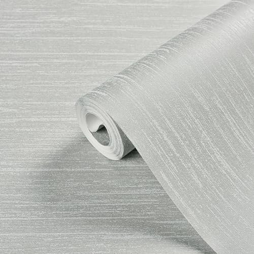 Trafagala Light Grey Mix Plain Thick Textured Wallpaper Free Grey No Match Shabby Chic Striped Wallpaper Paintable Wallpapers for Adults Kids Bedroom Living Room Hallway Stairs Lounge