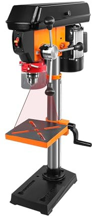 ZYJIX Supporto per Trapano A Colonna da Banco A 12 velocità per Piastre in Ferro, Alluminio, Legno E Plastica – Mandrino 3-16 Mm, Trapano da Tavolo(Size:10inch)