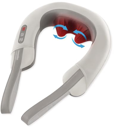 HoMedics Neck Massager with Heat - Pro Therapy Elite Portable, Adjustable Shiatsu and Vibration Massage, Tan