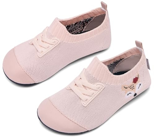 IceUnicorn Hausschuhe Kinder Atmungsaktive Pantoffeln Leicht Rutschfest Turnschläppchen Hüttenschuhe Jungen Mädchen Slippers für Kindergarten(Nacktrosa,32/33EU)