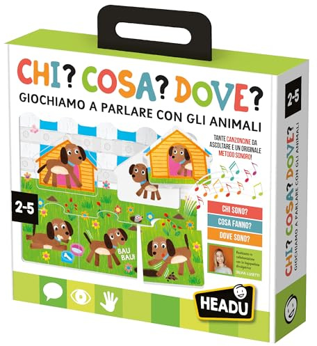 HEADU - Chi Cosa Dove - Giochiamo a Parlare Con Gli Animali! | Giochi Educativi 2 3 4 5 Anni, Sviluppo Linguaggio Bambini, Gioco Didattico, Giochi da Tavolo Bambini, Regalo Bambina, Regalo Bambino