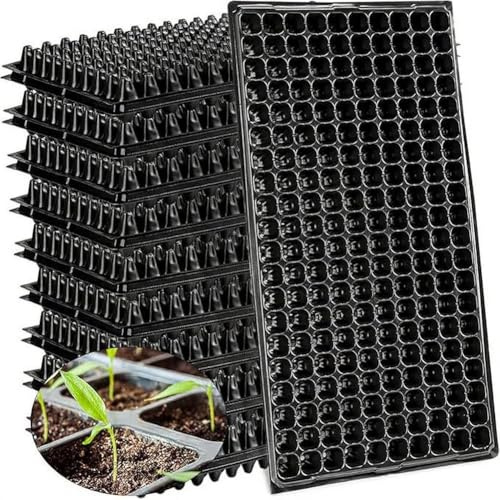 UTTASU 10-pack, 200-cells plastbrickor för växtstart med dräneringshål för start, förökning och sticklingar, kompakt 53 x 27.4 cm design för växthus, hyllplats eller inomhusträdgård
