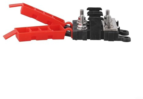 Poste de 2 vías para bloque para fusible de soporte, 200 A por perno fijo (400 A en total) para sistemas eléctricos de CC marina de acero inoxidable Midi Rv Truck - Caravana de acero alto