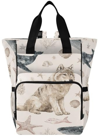 Ttgoth Sac à dos à langer étanche avec porte-biberons isothermes, sac à dos de voyage multi-poches avec sangles de poussette pour maman et papa