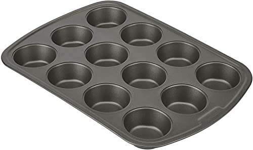 GoodCook Everyday Nonstick Steel Muffin Pan, 12 cup, Gray