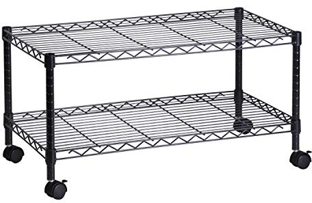 Honey-Can-Do Honey Can Do 2-Tier Media Cart CRT-03937 Black 18 x 36
