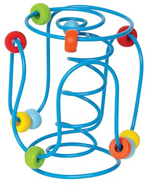 Hape Spring-a-Ling – Motorikschleife aus Holz mit bunten Kugeln, fördert Feinmotorik & Farberkennung, ab 6 Monaten