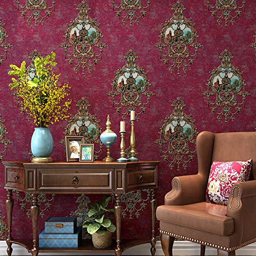 Rouleau de Papier Peint Tapisserie Non Tissé Texturé pour Chambre à Coucher ou Salon Motif Rayures Damassées 10 x 0,53 m