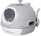 PawHut Cat Litter Box Toilet with Litter Scoop Enclosed Drawer, Front Entry Top Exit, Easy To Clean Grey
