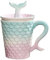 DECHM Tazza da caffè in ceramica a forma di sirena, con manico, per bambini, ragazze, donne, tè, latte, moglie, sorella, figlia, 400 ml