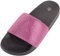 Womens Slip On Diamante Pattern Holiday Summer Open Back Mule Sliders Sandals - Fuchsia - UK 6 / EU 39