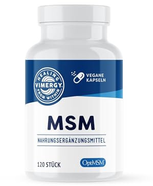 Vimergy MSM 780MG Capsule (120 Pezzi) – MSM Integratore con Calcio e Silice – Capsula Vegana Senza Gelificanti - Senza OGM, Glutine o Gelatina - Kosher