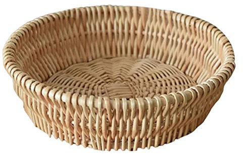 Colcolo Cesto di Vimini Intrecciato a Mano Contenitore in Rattan Cestino per Pane Multiuso Ciotola per Frutta Portatile per Decorazioni da Cucina per Feste in, 35 cm