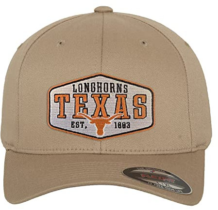 University of Texas Offizielles Lizenzprodukt Texas Longhorns 1883 Flexfit Baseball Cap (Khaki), Small/Medium