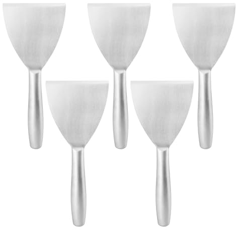 5 Pack 4 Inch Putty Knife Scraper, Putty Knife Set, Stainless Steel Putty Knife, Wallpaper Scraper Paint Scraper Tool for Spreading Drywall Spackle, Plasterboard Mud, Scraping Paint, by GENHAKON