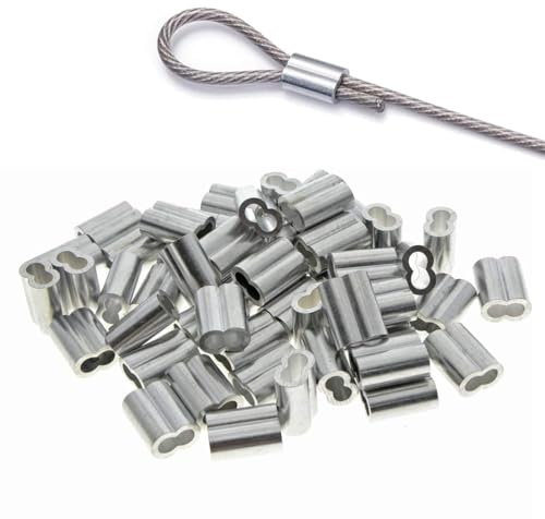 Kitchen Dreams Aluminium-Klemmring für 2 mm Seile und Kabel (50)