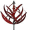 HOHOVYVY Metall Windrad Für Garten, 3D Lotus Windspiel Windmühle Wetterfest Und Standfest Garten Wind Spinner Metall Windräder Mit Besten Kugellagern, Für Garten Als Dekoration, Höhe 90 cm(red)