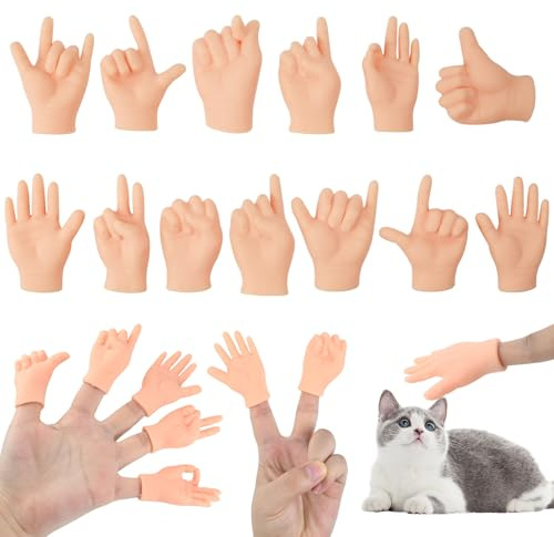 13Pcs Tiny Hands finger puppets,Funny Little Props Rubber Hands Joke Props