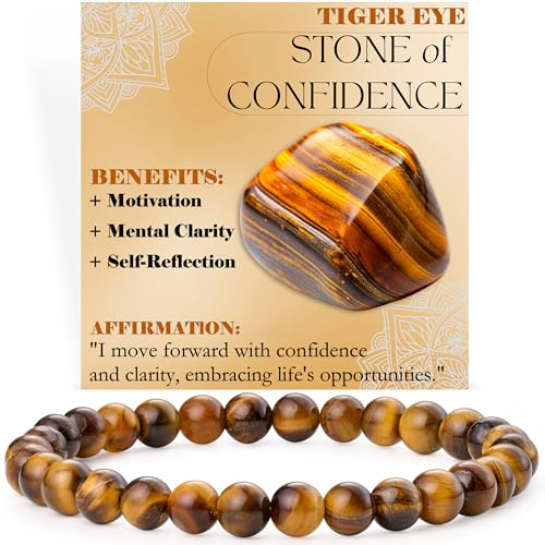 Bivei Occhio di tigre - Fiducia - signora braccialetto perline 6mm semiprezioso cristallo naturale elastico elastico cristallo accessori regalo di yoga