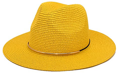 Regenhut für Damen und Herren, modischer Hut, Sommer, Outdoor, Reisen, Sonnenschutz, britischer Gentleman, Jazzhut, Fischerhut, Haarhut, gelb, Einheitsgröße