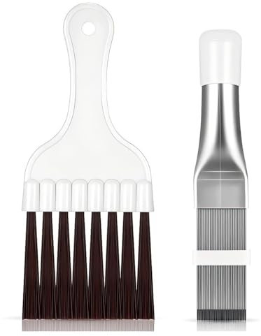2 Pezzi Spazzola per Pulizia del Condizionatore, Spazzola per Condizionatore d'Aria, Pulitore per Pinne, Metallo Strumento di Riparazione del Radiatore