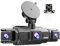 4 ways 1080P Dash Cam - Front and Inside for Cars with Night Vision, 3 IPS Screen, 64GB Card, G-Sensor, Loop Recording, 24H Parking Mode, Ideal for Uber, Taxi, Family Drivers