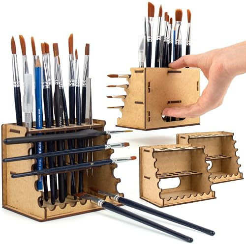 PROSCALE 2x Supporto Pennelli da Modellismo. Organizzatore Pennelli Hobby Artigianato Compatibile Vallejo Army Painter Citadel Soluzione Stoccaggio Miniature Warhammer