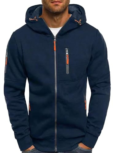 Hoodie med dragkedja för män, Techno, sweatshirt för män, dragkedja, andningsbar, fritidsjacka, sporttopp, enfärgad, gosig jacka, collegejacka, droppande, fitness, huvtröja