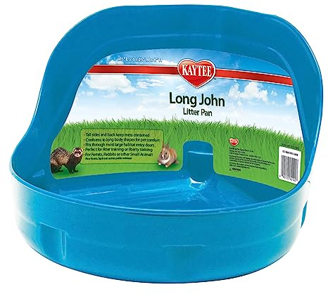 Kaytee Long John High Side Litter Tray Pan, Easy Clean, Odour Resistang, for Ferrets, Rabbits (Colours May vary)
