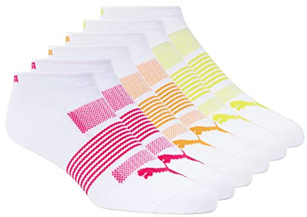 Puma Women's Non-Terry Runner Sock 6-Pack, White, 9-11