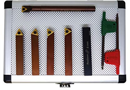 paulimot Drehmeißel-Set mit Wendeplatten, 10 mm, inkl. Bohrstange Ø 8 mm