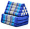 Leewadee - Bequeme Japanische Bodenmatratze - Thai Bodenliege mit Dreieckskissen - Futon Klappmatte - Thai Massagematte, Blau