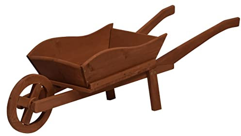 dobar® 29195FSC - Carretilla de Madera para Plantas, 107 x 29 x 30 cm, Color marrón