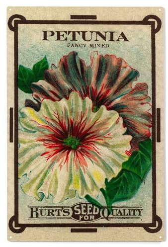 Lantern Press 10x15 Inch Wood Sign, Ready to Hang Wall Decor, Petunia Seed Packet