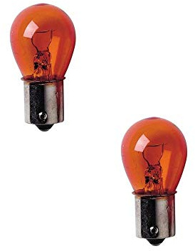2 Ampoules Clignotant Orange BA15S S25 1 Plot Ambrée Homologué CE