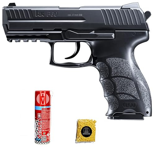 HK P30 M24 (6mm) | Pack Pistola de Airsoft (Bola 6 mm). Arma de Muelle. Calibre 6mm. 0.54 Julios.