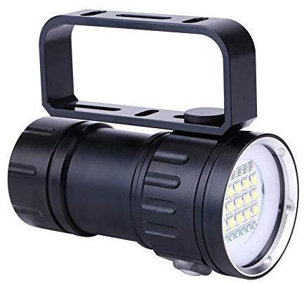 EBTOOLS para el foco LED de buceo para el faro de buceo divepro para la linterna de buceo Antorcha subacuática, IPX8 3.7V 18000LM 500M Luz de lámpara de linterna de aleación de aluminio impermeable