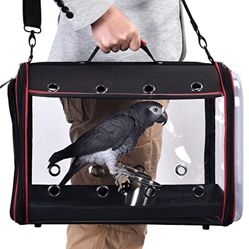 Colorday Leichte Vogeltrage, Vogel-Reisekäfig (groß, 19 x 12 x 13 zoll, schwarz)