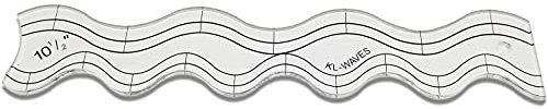 通用 Quilt Ruler, Lineal, Wellenlineal für Haushaltsnähmaschine, Acryl, 27 cm