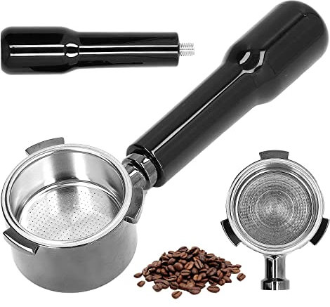 Espresso Bottomless Portafilter,51mm Bottomless Portafilter, Reusable Coffee Filter Holder,Stainless Steel Reusable Coffee Naked Portafilter Replacement Included 3 Ears for DELONGHI ECP3420 685 680