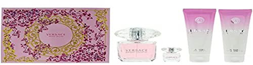 Versace Bright Crystal 4 Piece Gift Set: Eau De Toilette 90ml - Shower Gel 100ml - Body Lotion 100ml - Eau De Toilette 5ml