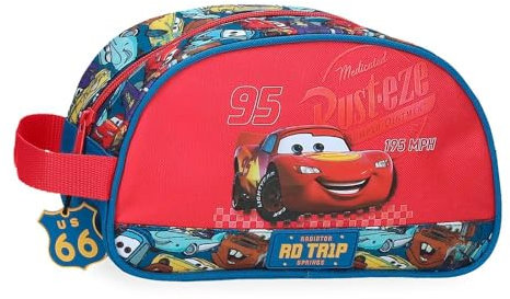 Disney Joumma Cars RD Trip Kulturbeutel, anpassbar, Rot, 24 x 14 x 10 cm, Polyester, L, rot, Brauchen anpassbar