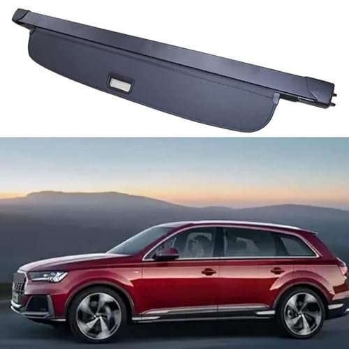 XPKLTXZW Auto Einziehbare Laderaumabdeckung Für Audi Q7(Power Tailgate) 2016-2021, Ausziehbar Kofferraum Ablagen Schutz Abdeckung Frachtabdeckungen Kofferraumabdeckung Rollo Zubehör