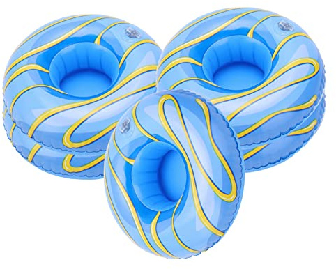 HUSHUI Porte-Boissons Gonflables, 10 Pièces Porte-gobelets Flottants Légers en PVC pour Canettes et Tasses, avec Un Design Mignon pour Les Décorations de Fête d'eau de Piscine