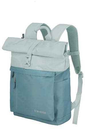 Travelite Handgepäck Rucksack, Laptop Rucksack 15,6 Zoll, BASICS, Reiserucksack Rolltop Funktion, 60 cm, 35 Liter