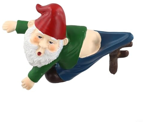 Figuras de gnomo de jardín de resina, estatua resistente a la intemperie para adornos de césped al aire libre, decoración caprichosa de patio, accesorios de jardín en miniatura para patio, balcón y